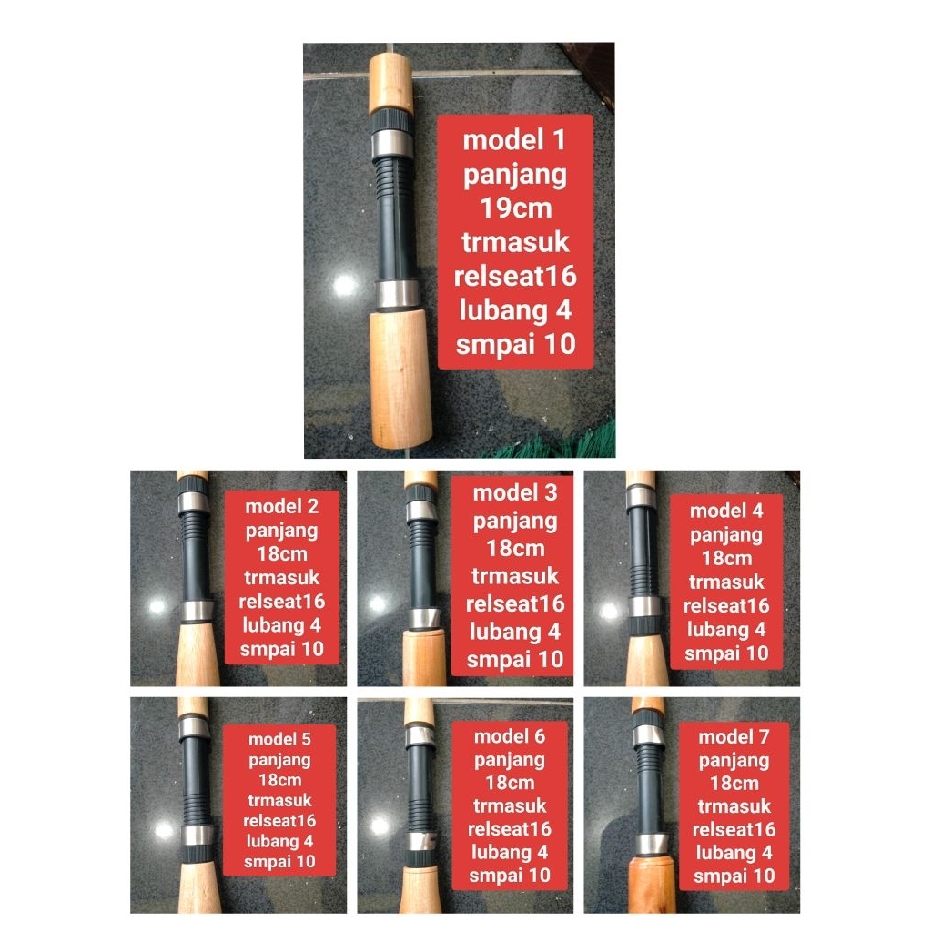 4 gagang joran kayu custom model pendek+reelseat 16dps