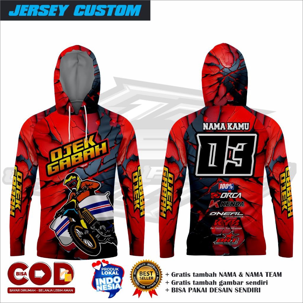 Jersey ojek gabah/Jersey ojek gabah custom/Jersey ojek gabah lengan panjang/Jersey ojek gabah full p