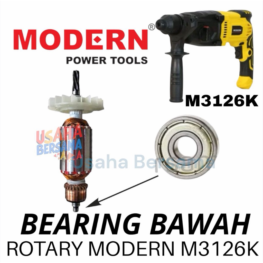 BEARING BAWAH ARMATURE ROTARY HAMMER MODERN M 3126 K KLAHER BAWAH BOR DRILL MODERN M3126 M 3126K
