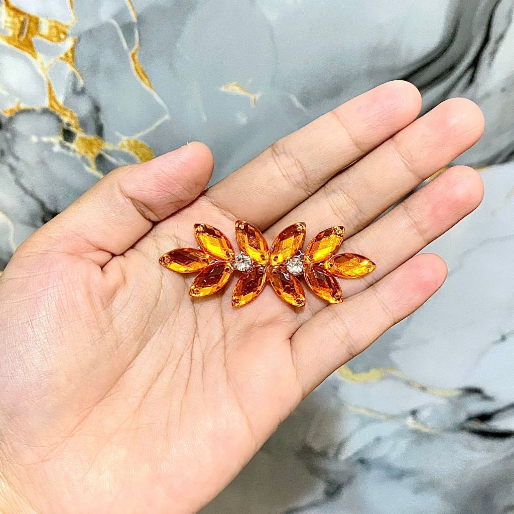 Hiasan Bordir Kristal Motif Daun Warna Pink dan Pink Muda, Dekorasi Pakaian Elegan/Payet Pengantin /