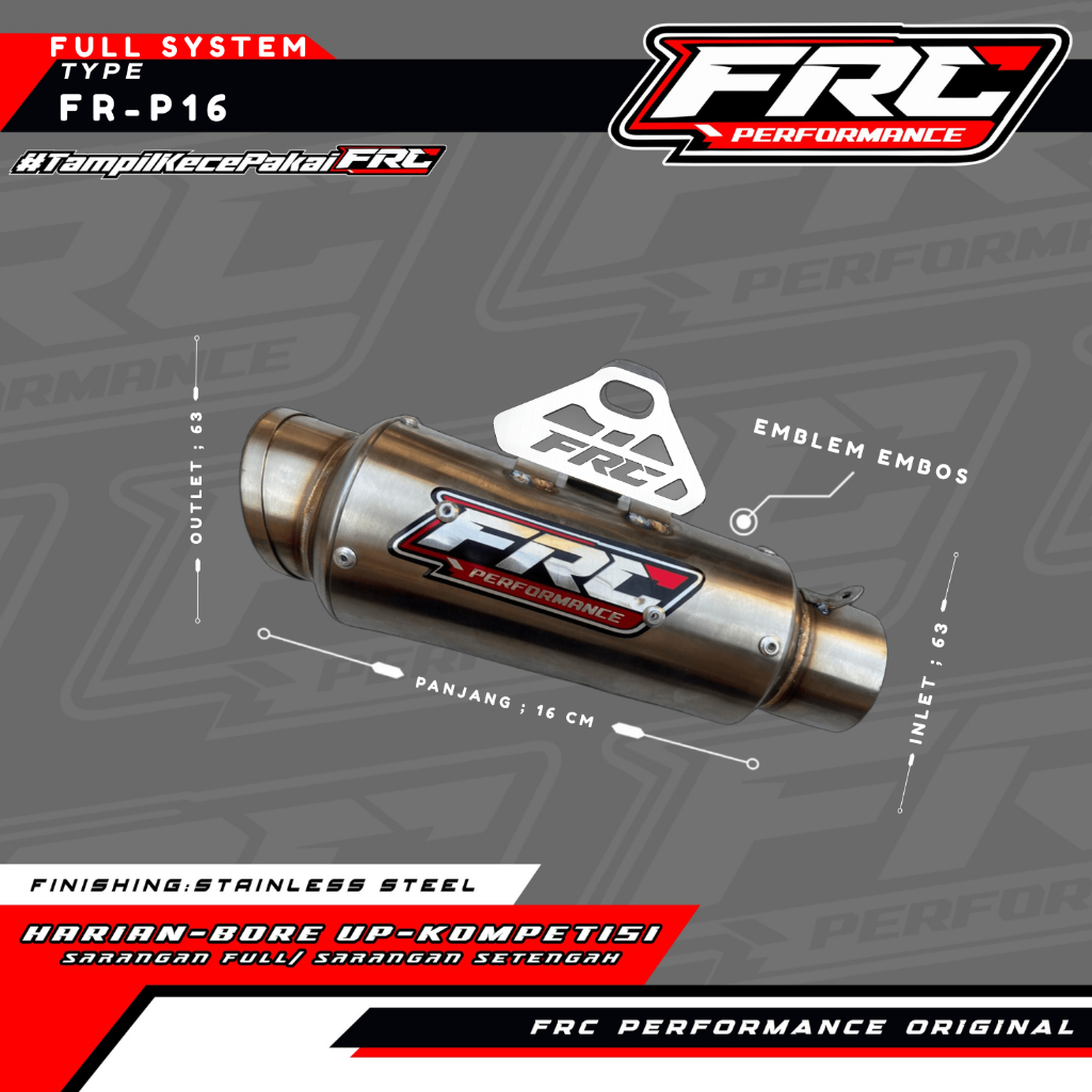 Silincer Knalpot Selenser Only / Silincer FRC Performance Type: FR-P16 - Original By FRC Performance
