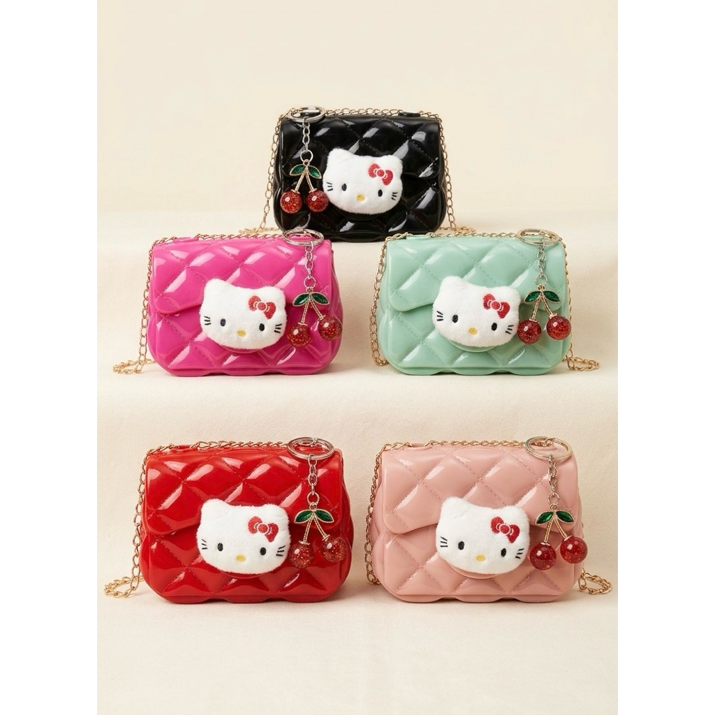 Tas Selempang Wanita Jelly Glossy / Tas jelly mini anak / Tas selempang hello kitty