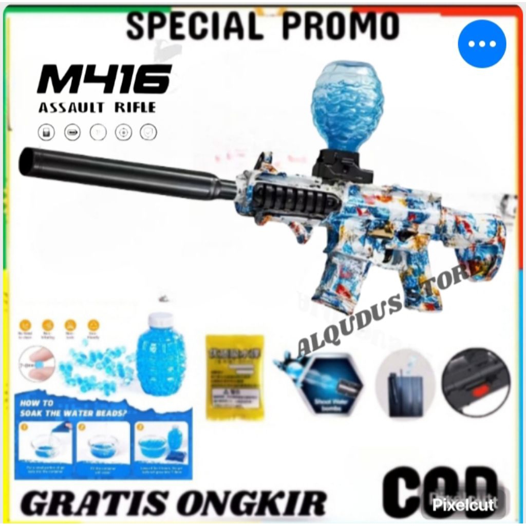 Mainan Anak Luar Ruangan Water Gell Eletrick ABS SNI/MAINAN PISTOL PISTOLAN TEMBAK TEMBAKAN  ANAK LA