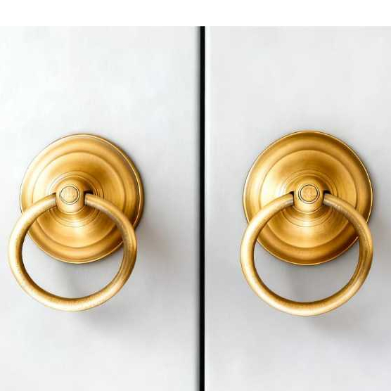 Handle Tarikan Pintu Gebyok Kuno Kuningan Antik Diameter 8cm 1 pcs