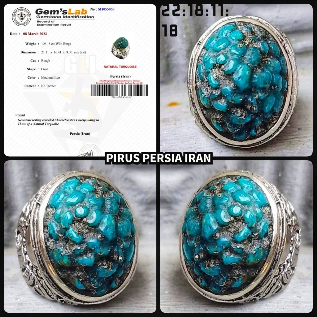 batu pirus jumbo ngerikila kuno asli persia iran tambang ya
