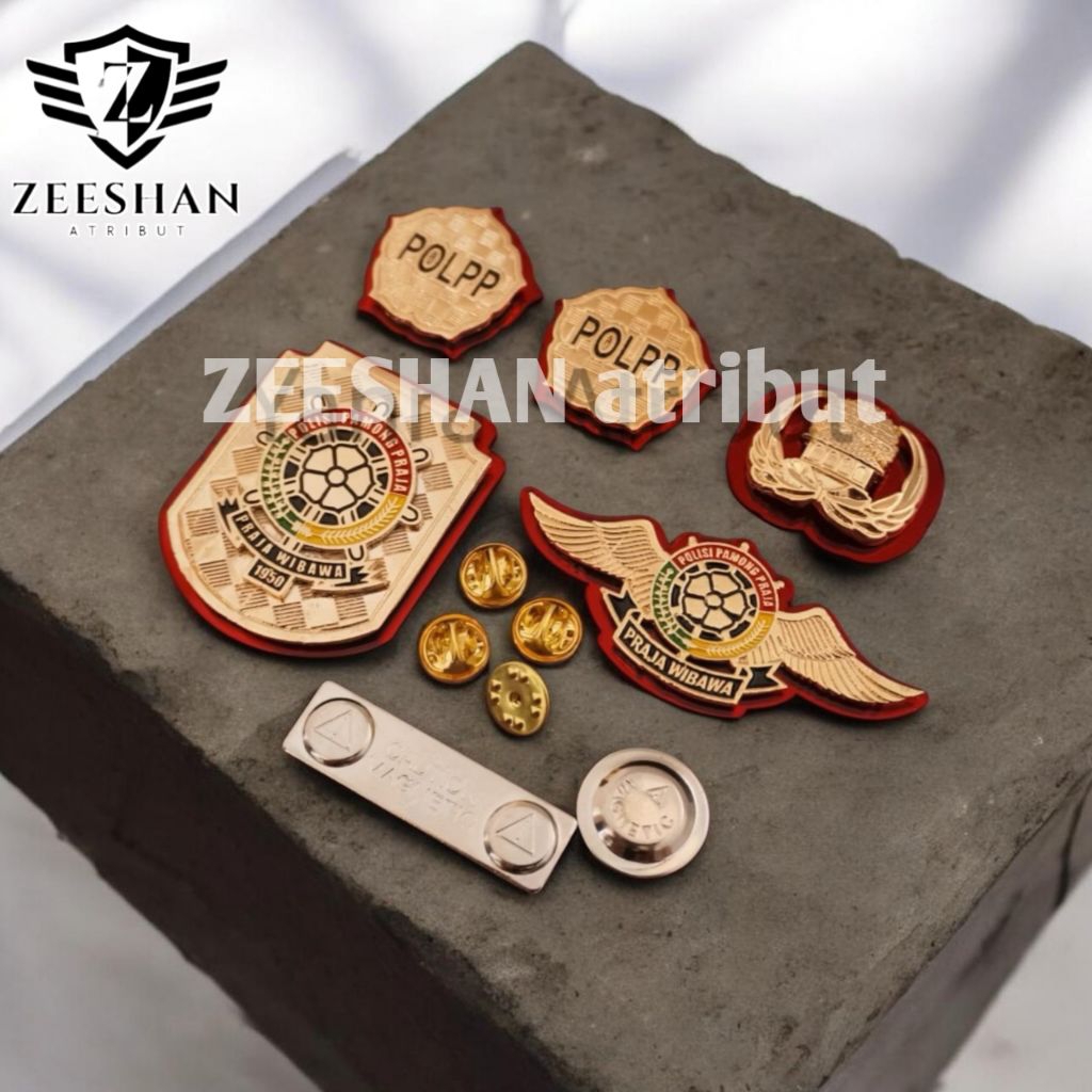 Set Atribut Pin Polpp/Kewenangan,Monogram, Wing, Kopri  Polpp