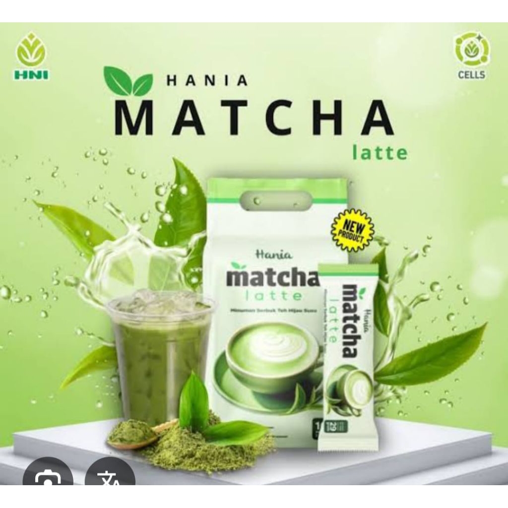 HANIA MATCHA LATTE HNI HPAI ISI 10 SACHET EXP2028MATCHA YANG NIKMAT &MENYEHATKAN.