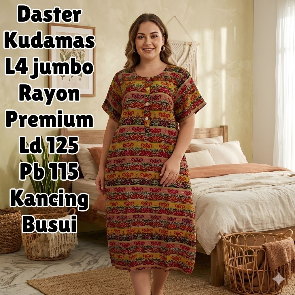 Daster Batik Sarwendah Kuda Mas L4 Jumbo Ld 125/Pb 115 Busui Premium