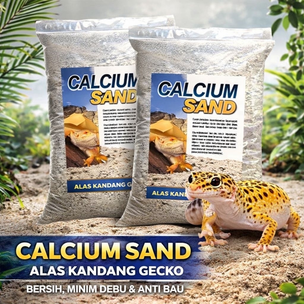 CALCIUM SAND 1 KG - Pasir Kalsium Gecko Alas Gecko Kalsium Gecko Reptil Ular Torto Sulcata TERMURAH
