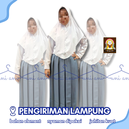 Rok Seragam SMA Rempel Bawah Pinggang Hitam Abu dengan Bahan Famatex Premium