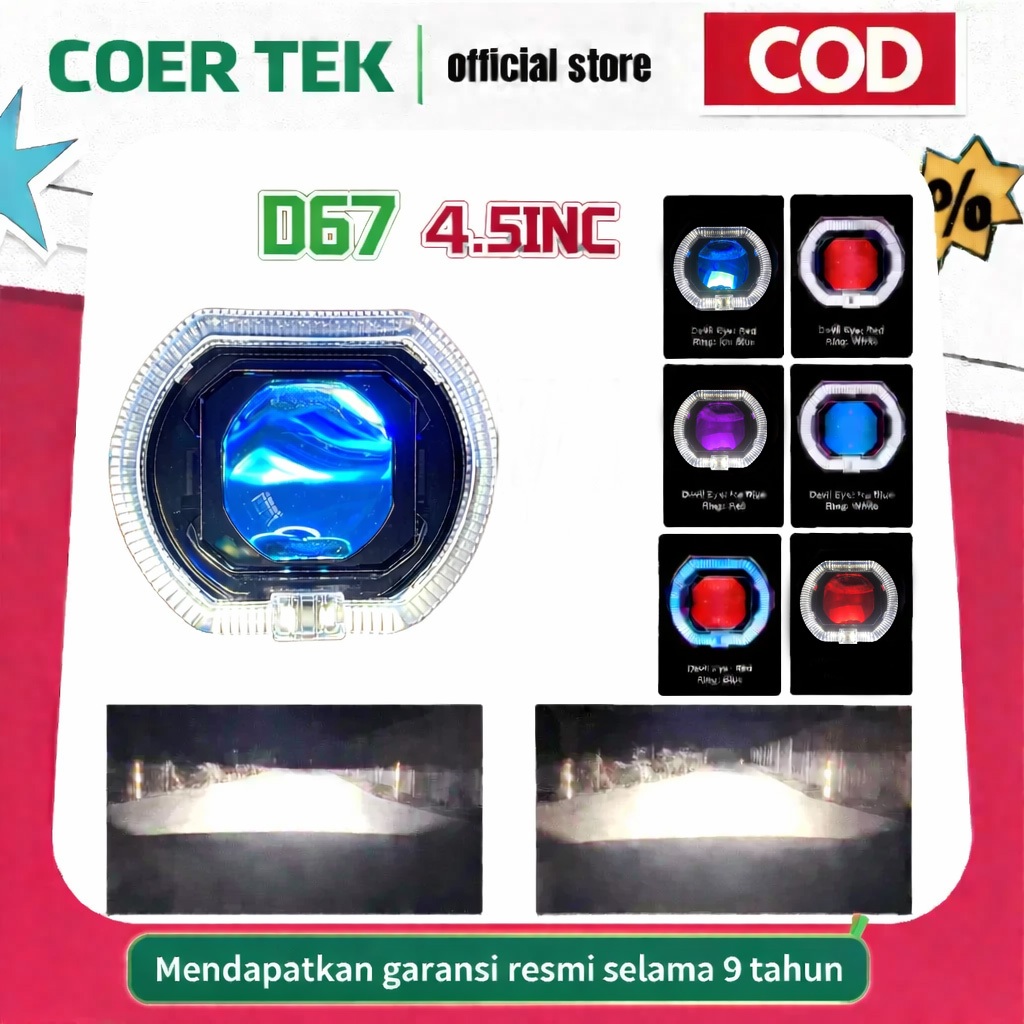 COD Lampu Mobil LED 4.5 Inch Biled Matrix Projie Projector Super Terang
