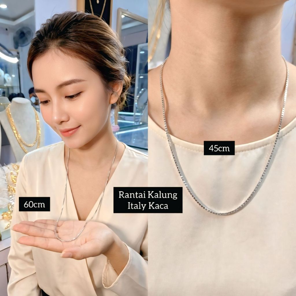 Xuping88 Rantai Kalung Wanita Itali Kaca Italy 45cm dan 60cm