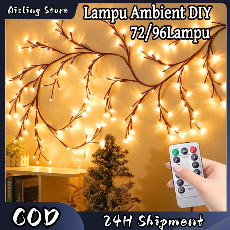Lampu Ambient DIY Dekorasi Dinding Lampu Pohon Hias Ruang Kamar Tidur Remote Control Jarak Jauh
