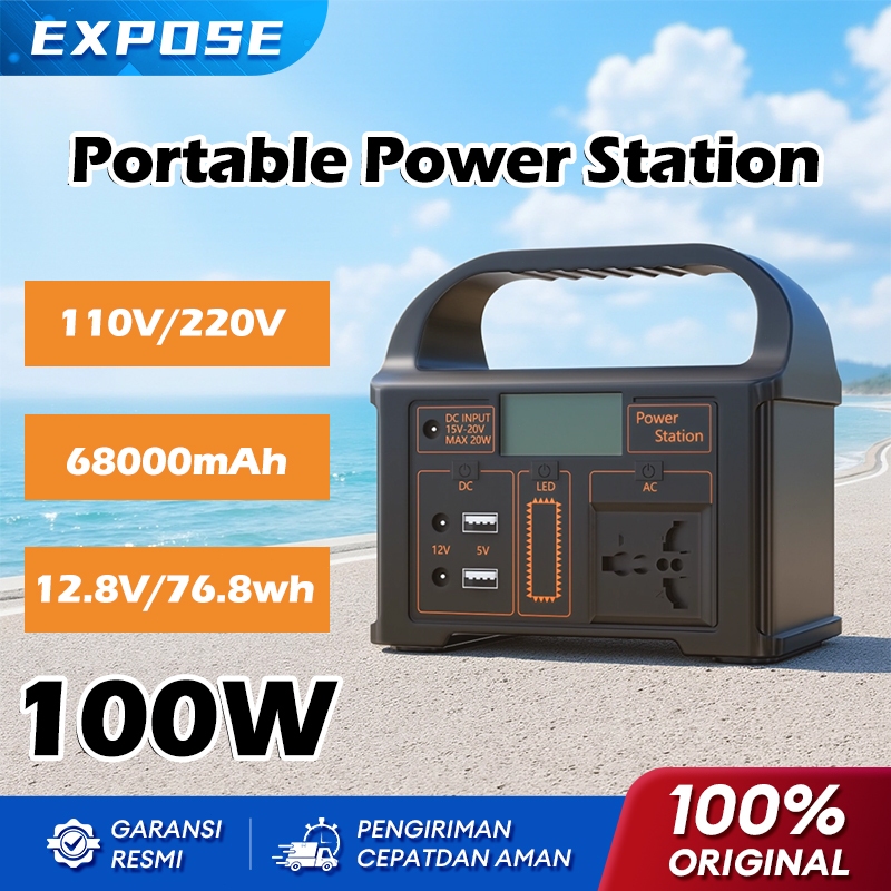 Solar Power Station 220V 100W 68000mAh Portable Generator Listrik Mini Flashfish Style Outdoor