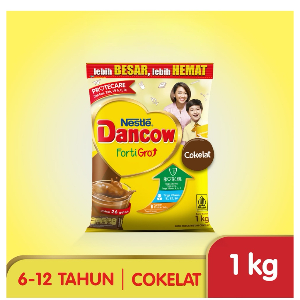 Dancow Fortigro Susu Bubuk Instant 1000 g Dancow FortiGro cokelat 1kg