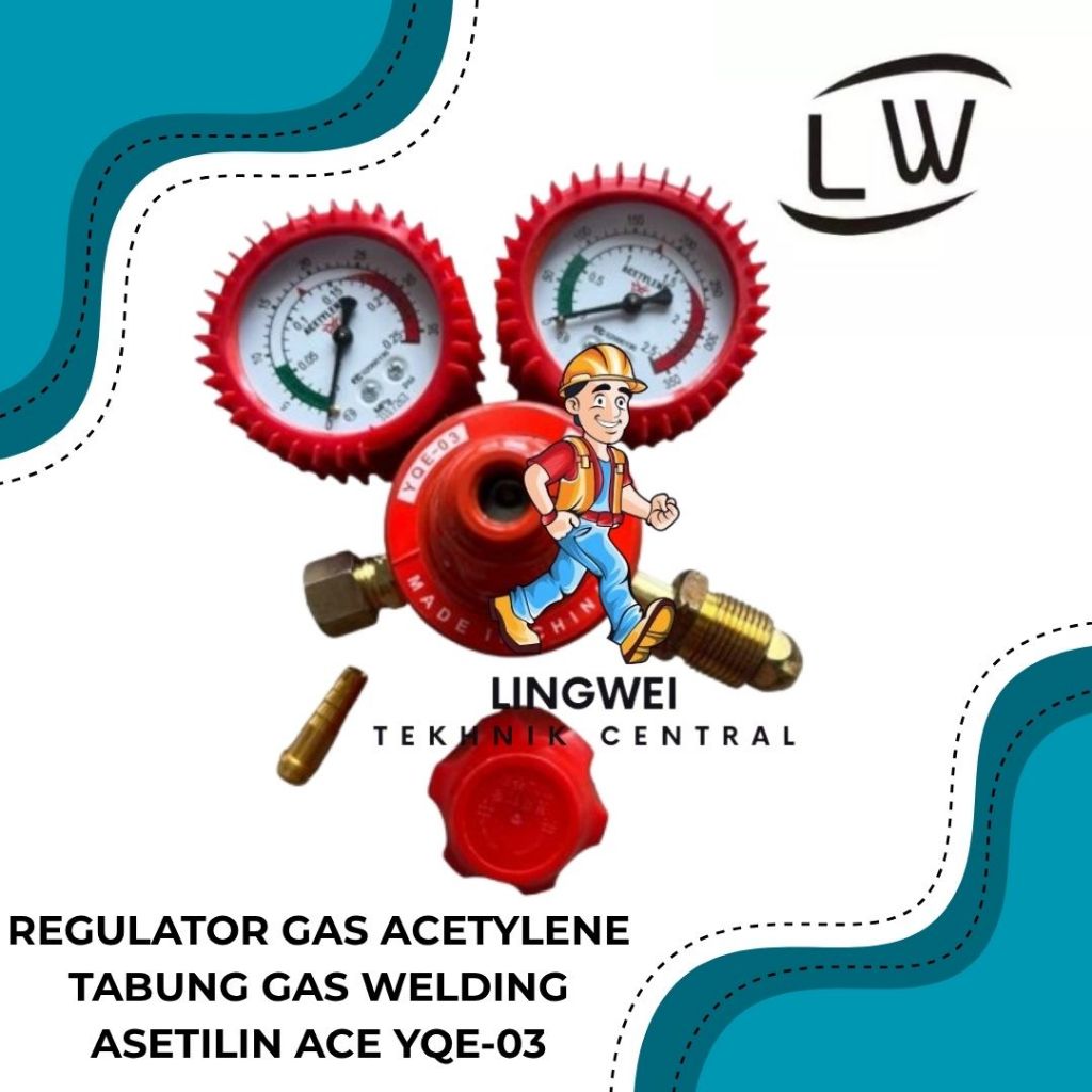 REGULATOR GAS ACETYLENE TABUNG GAS WELDING ASETILIN ACE YQE-03