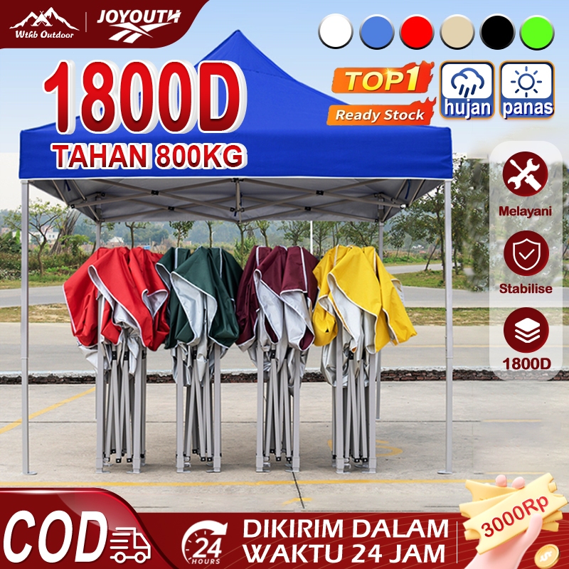 JOY Tenda lipat 3x3/Tenda Lipat Jualan/tenda jualan 2x2/Tenda Bazar 1200D Outdoor/Tenda Bazar