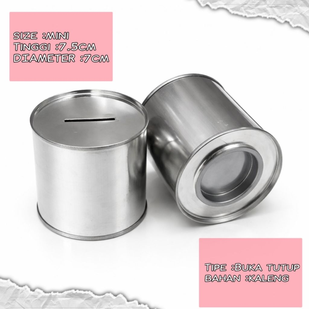 Celengan mini kaleng polos