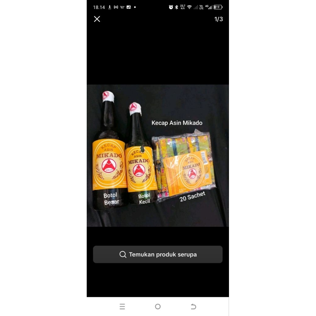 kecap asin mikado cap bulan SASET botol