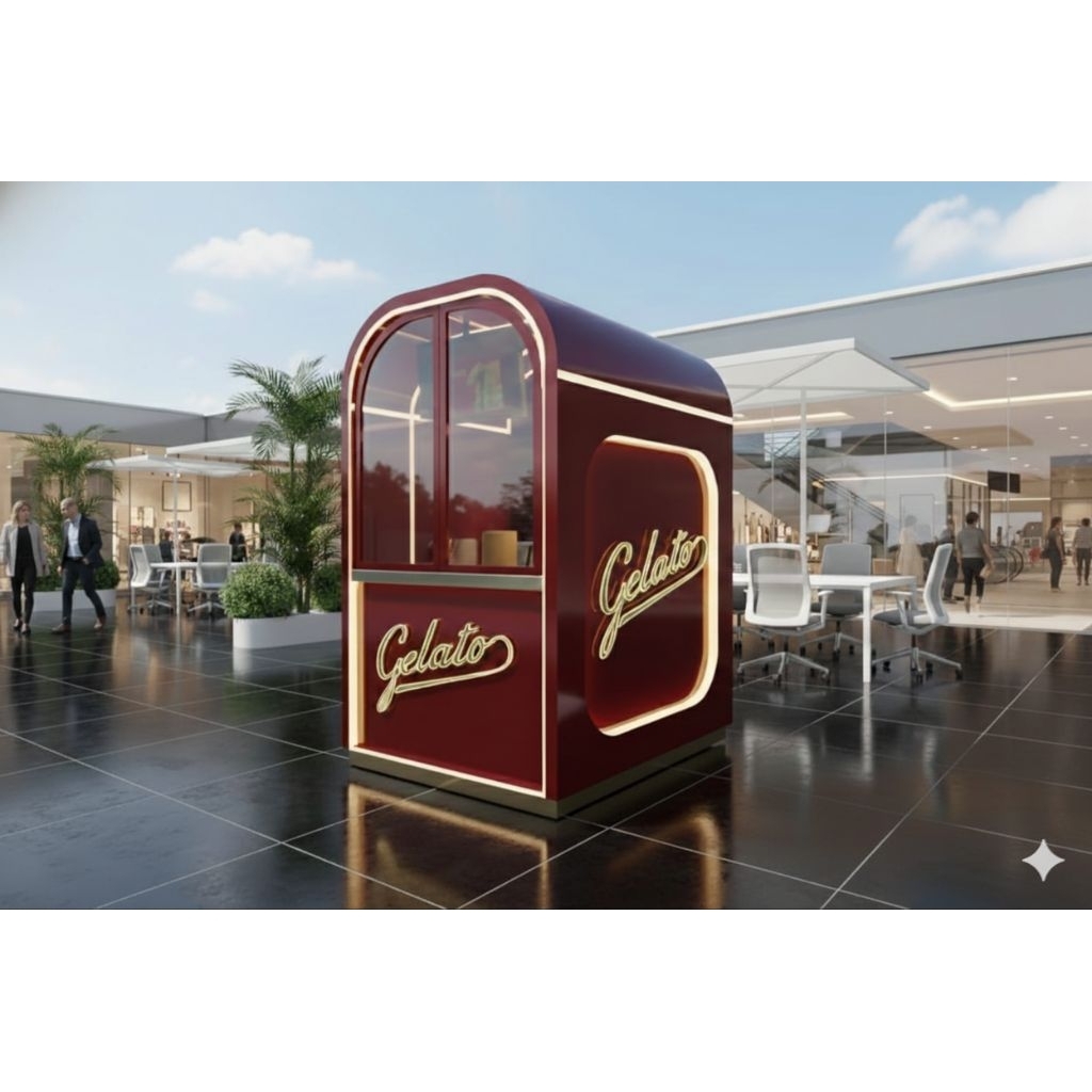 Booth gelato booth kopi premium bahan ACP outdoor