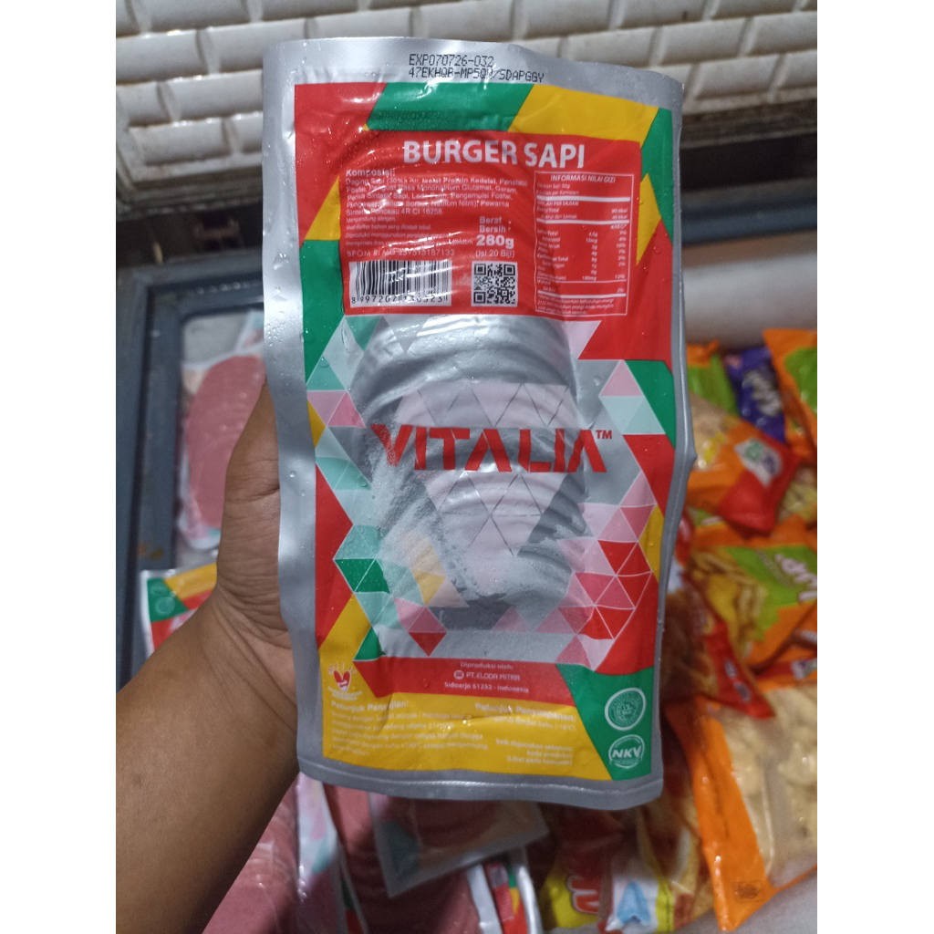 VITALIA BEEF BURGER 20Slice 10Slice ISIAN BURGER PRAKTIS LEZAT