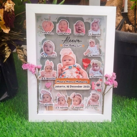 Cetak Photo & Frame 3D | Foto 3D Milestone Bayi | Foto 3 Dimensi Efek Timbul | Gift Hadiah Souvenir