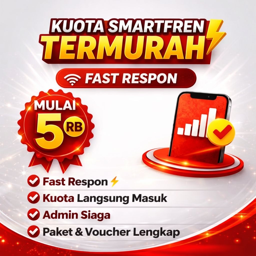 FAST RESPON MURAH KUOTA SMARTFREN 6GB 30GB 100GB / VOUCHER SMARTFREN UNLIMITED NONSTOP / PAKET DATA 