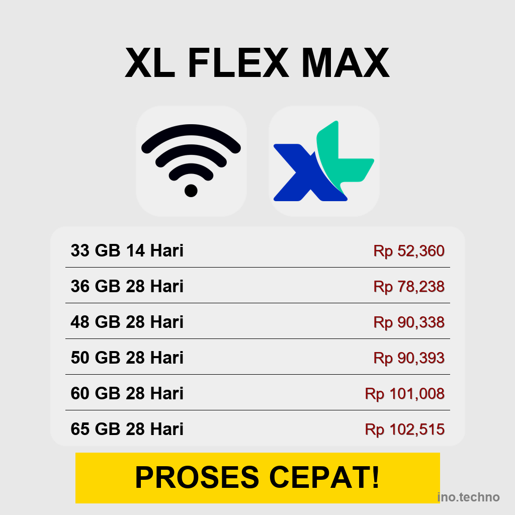 Kuota XL Flex Max 36GB 48GB 50GB 60GB 65GB | Paket Internet XL 28 Hari Stabil