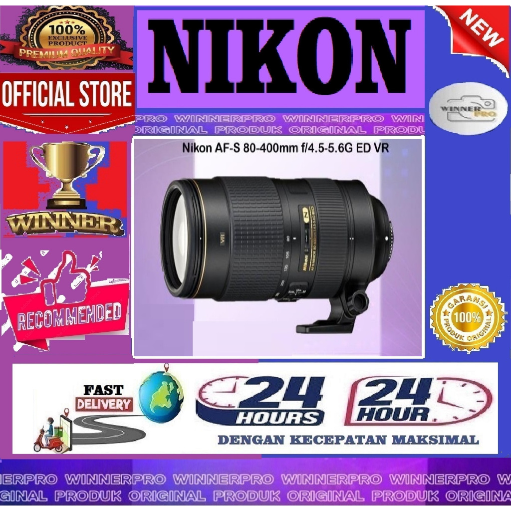 Lensa Nikon AF-S NIKKOR 80-400mm f4.5-5.6 G ED VR