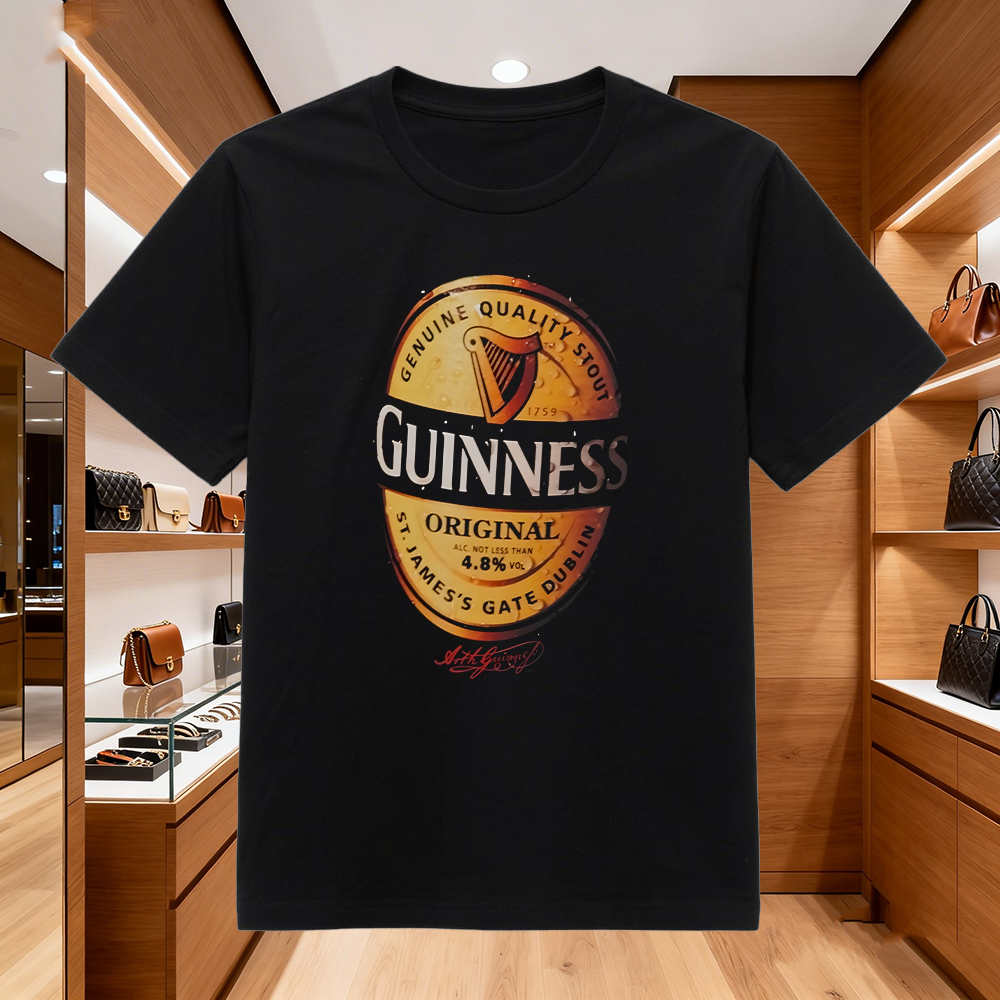 Kaos Distro Guinness Beer Irlandia Klasik - Kaos Polos Katun Combed 280gsm Tebal, Unisex S-5XL Lenga