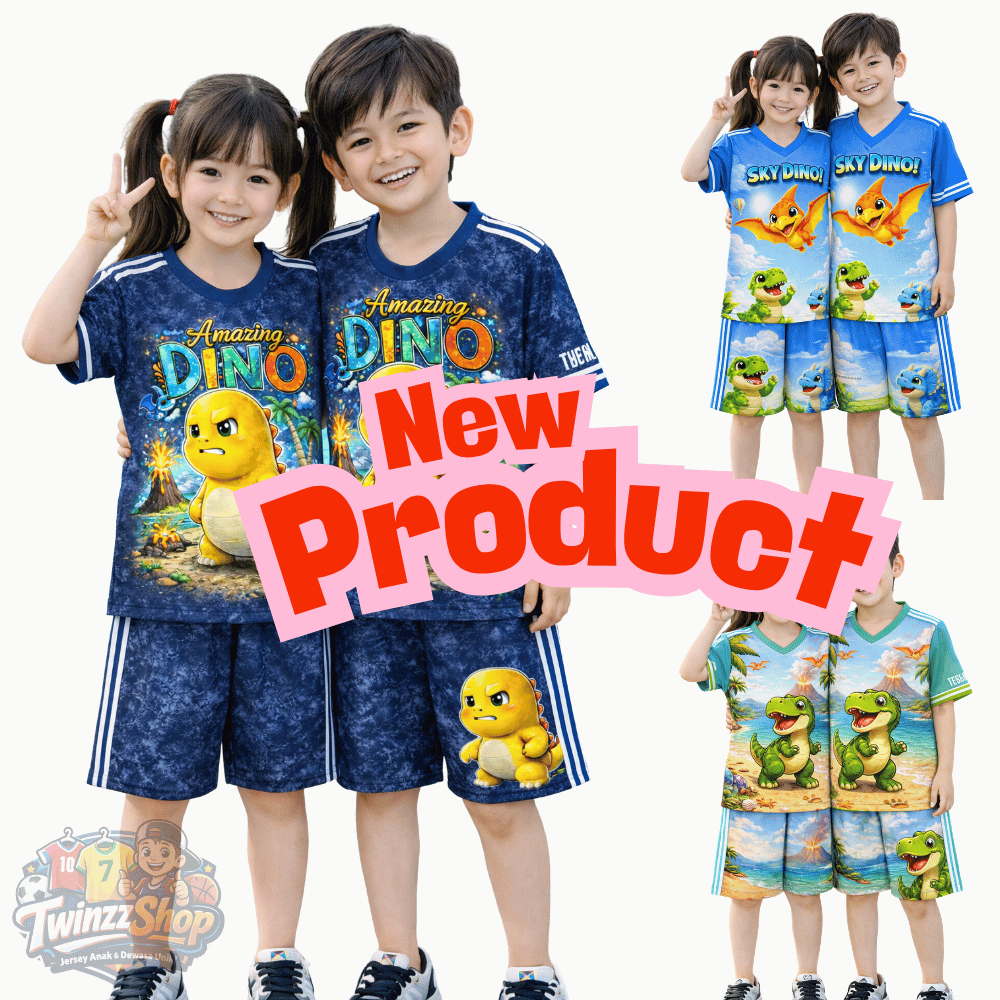 Setelan Anak Viral Amazing Dino - Baju Set Anak Laki-Laki & Perempuan Twinzz Shop Kualitas Mall