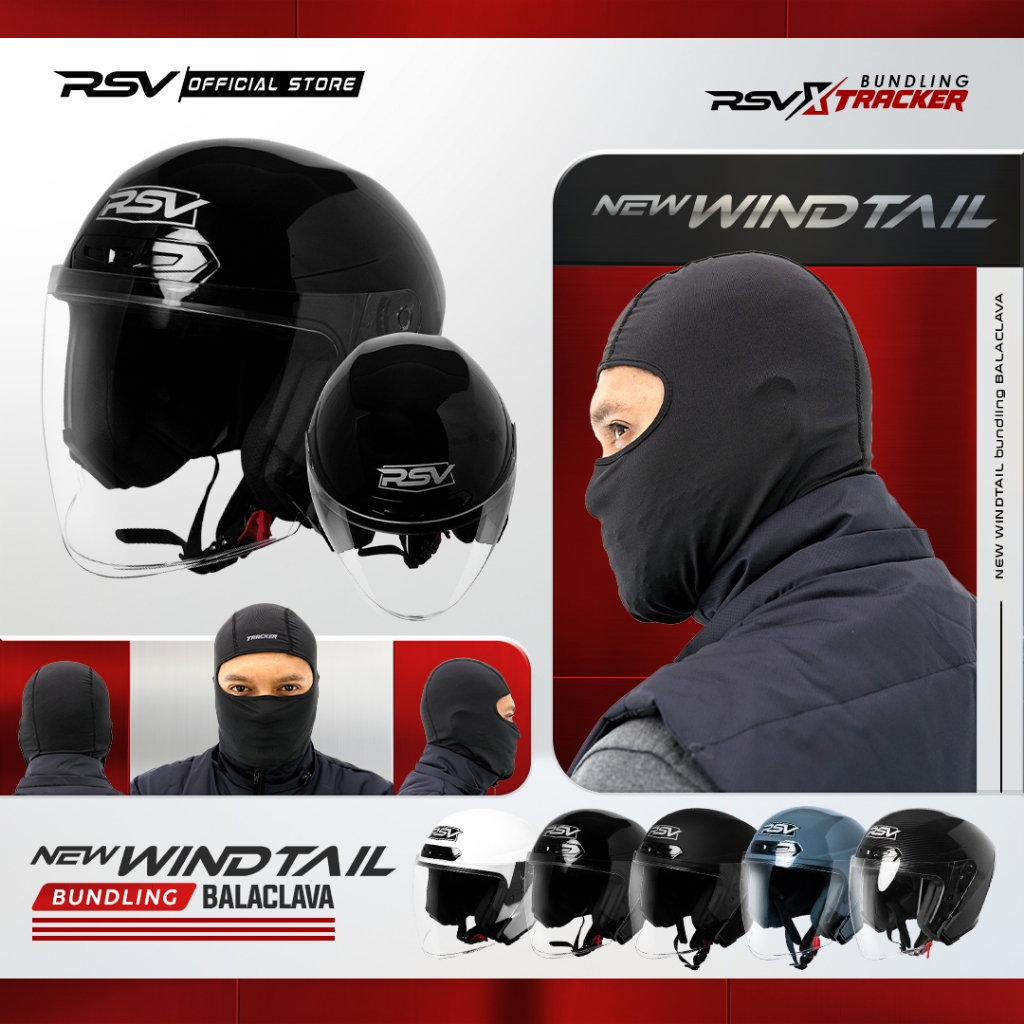 [EXCLUSIVE COLLABORATION: RSV x TRACKER] - HELM RSV NEW WINDTAIL SERIES + Balaclava San Marino Black