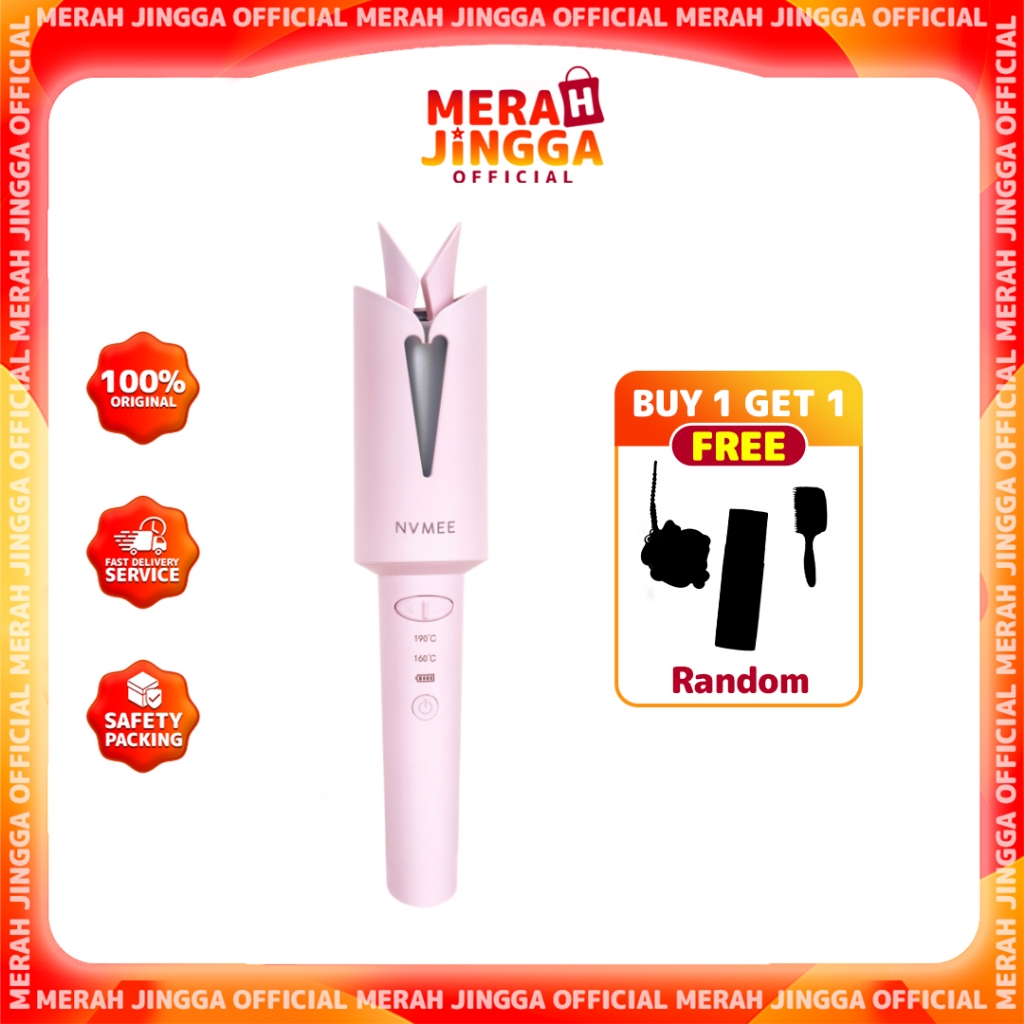 NVMEE - Virgo  Hair Styler 2.0 | Catokan Keriting Otomatis | Merah Jingga Official