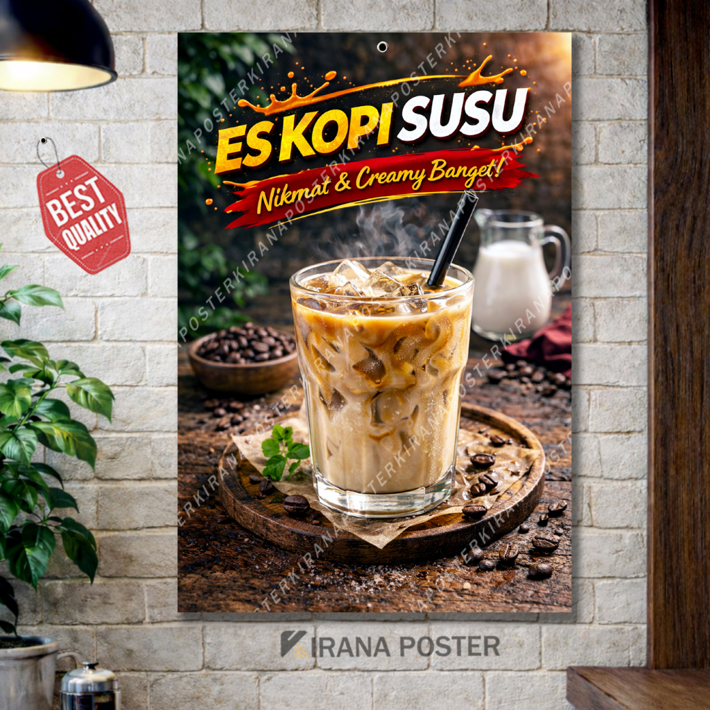 Poster Menu minuman Es Kopi Susu Dekorasi Dinding Cafe
