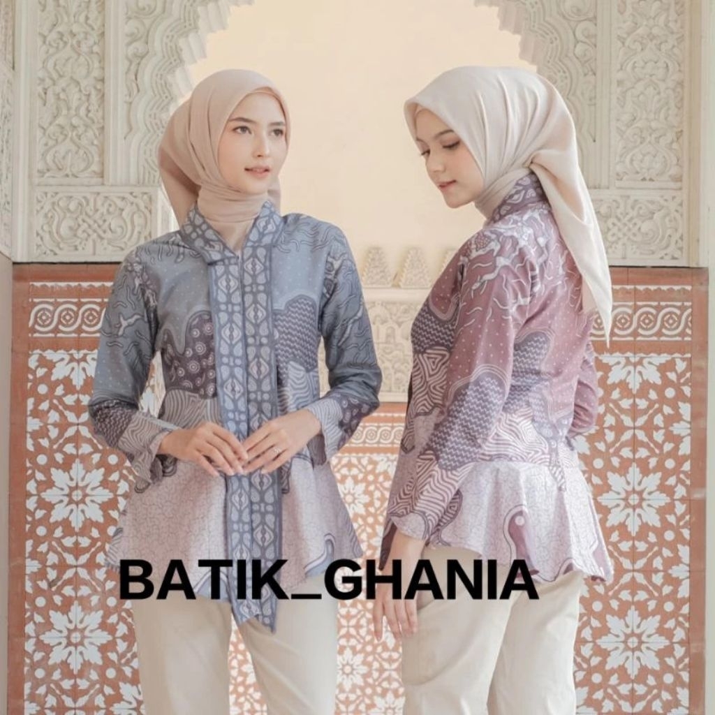 [NEW] Blouse Batik Wanita By BATIK GHANIA Modern Atasan Batik Kerja Baju Batik Wanita motif syakira