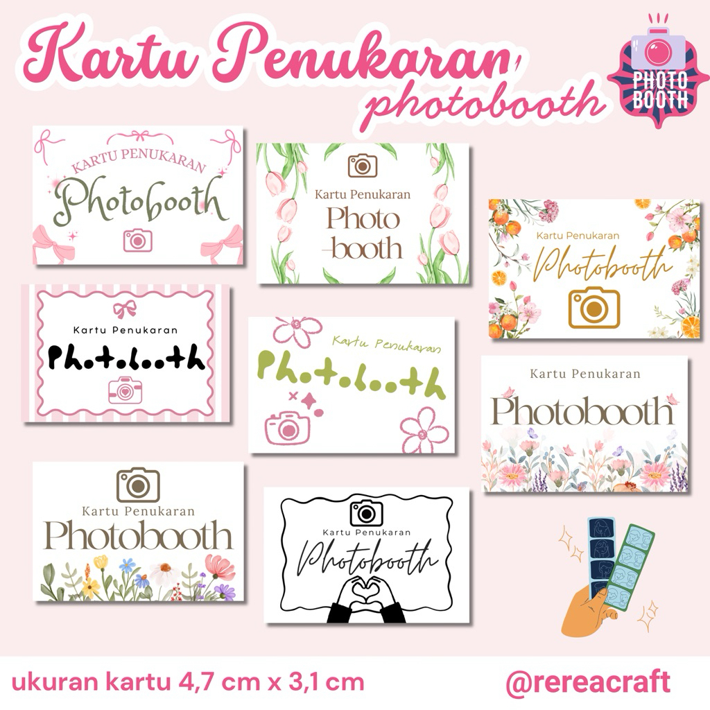 [Isi 100 pcs] Kartu Penukaran Photobooth - Kartu Souvenir Penukaran Photobooth - Wedding Nikahan