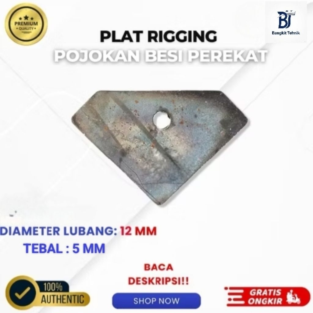 Plat Pojokan Besi Rigging Kuat Tebal 5 mm Lubang 12 mm
