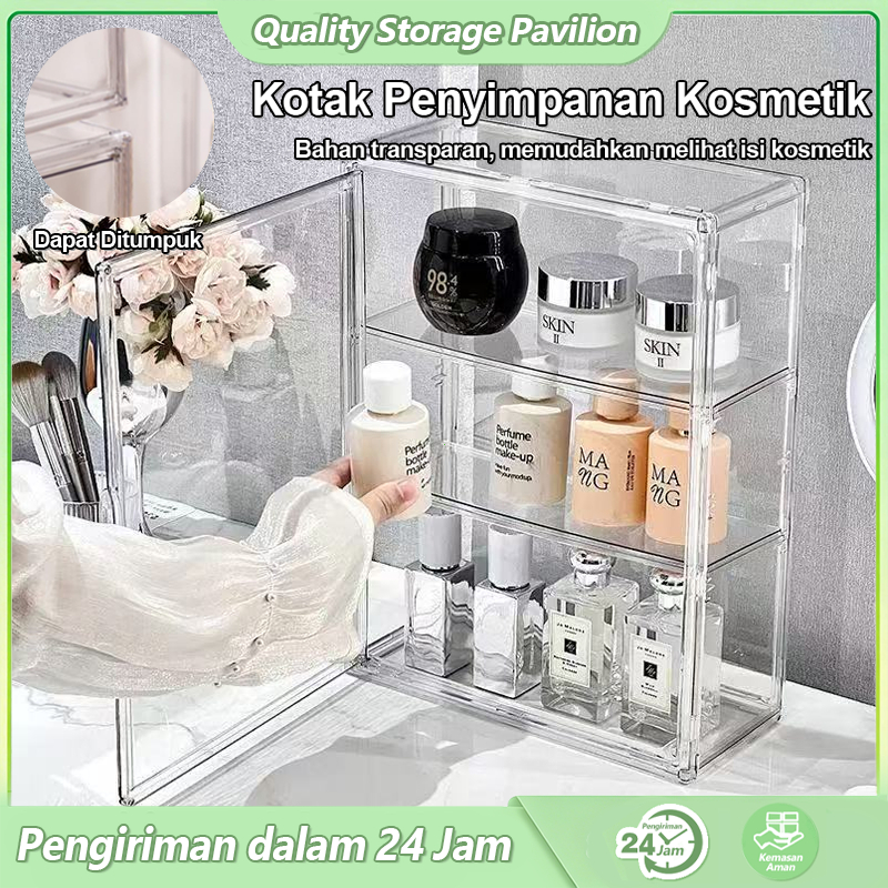 XL Acrylic Transparant Kotak Penyimpanan Akrilik Transparan/Cosmetic Display Box/Rak Akrilik Multifu