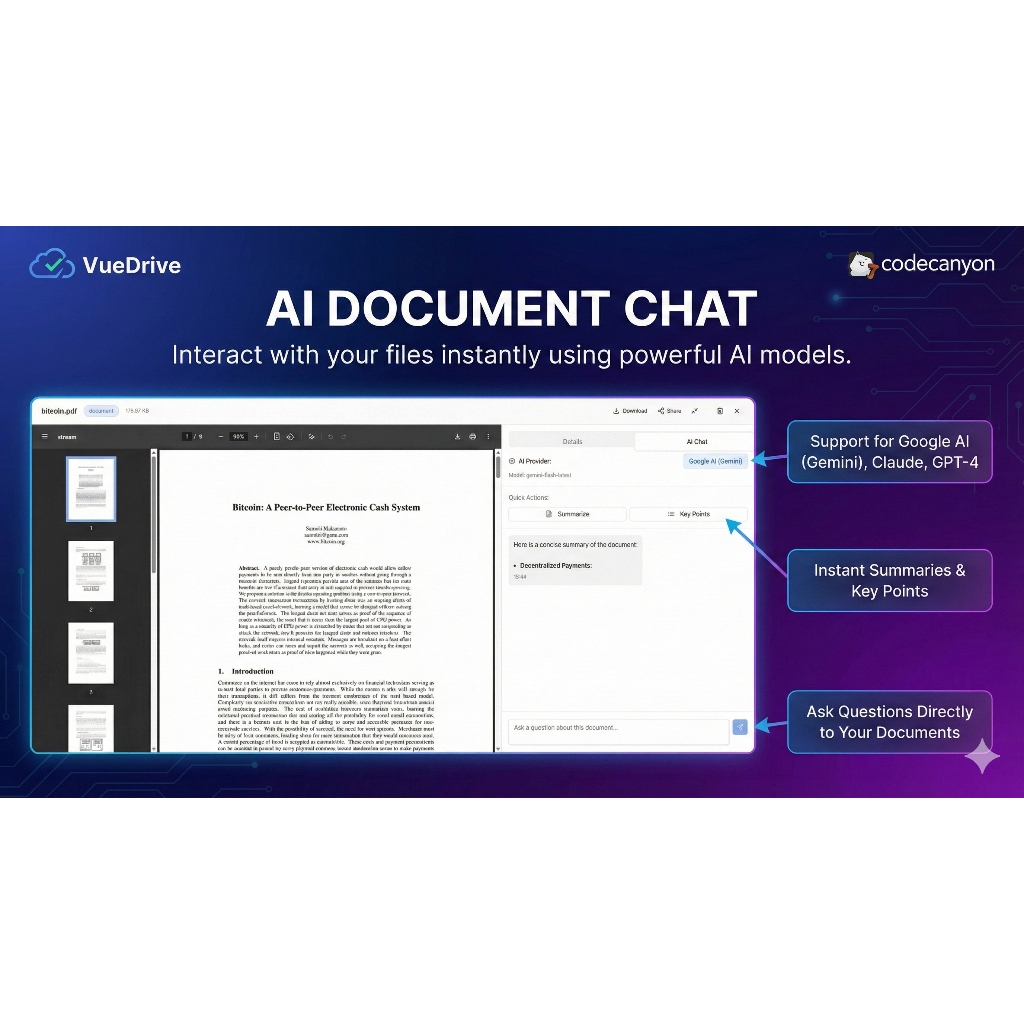 Source Code Apliksi Cloud Storage - VueDrive support AI
