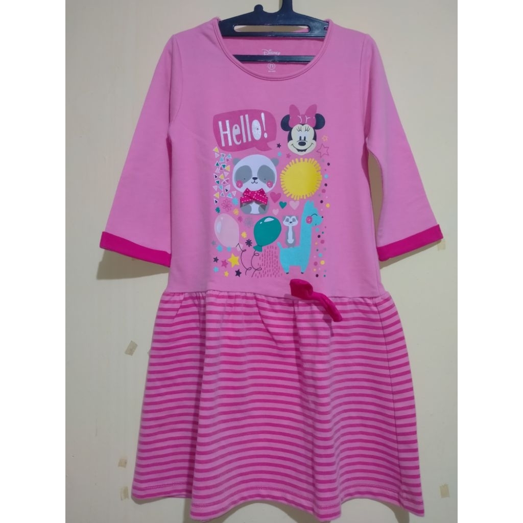 [PEMBELIAN MIN.2 PCS] BAJU DRESS ANAK CEWEK DISNEY NEVADA, SIZE 5-6, WARNA PINK, BAJU PRELOVED