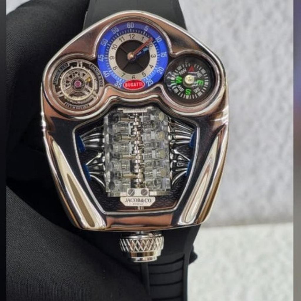 Jam Tangan Pria Jacob & Co  Bugatti Swiss Quartz Strap Rubber