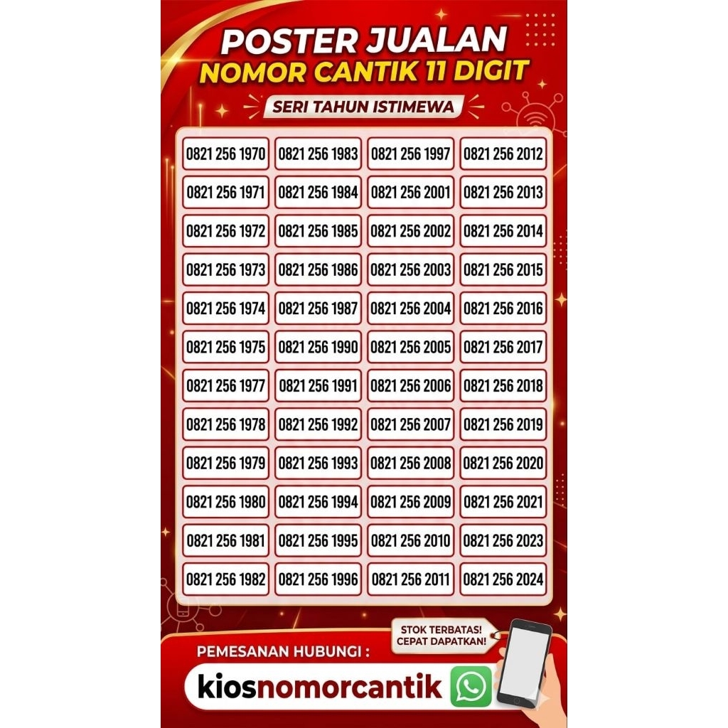 Kartu perdana telkomsel 11 digit murah nomor cantik simpati seri tahun kelahiran rapih nocan AS loop
