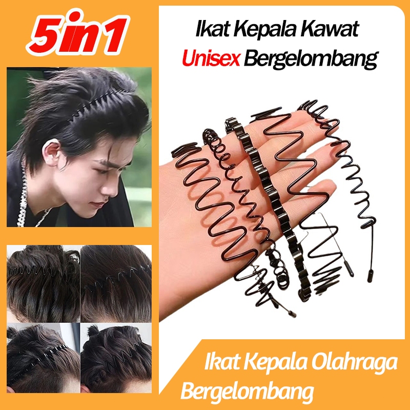 Bando Rambut 5 in 1 Pria Wanita - Bando Besi Pria & Bando Rambut Wanita Korean Style Headband