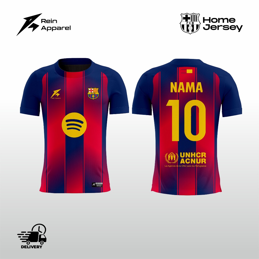 Baju Jersey Bola Barcelona Terbaru Free Custom Nama No Punggung