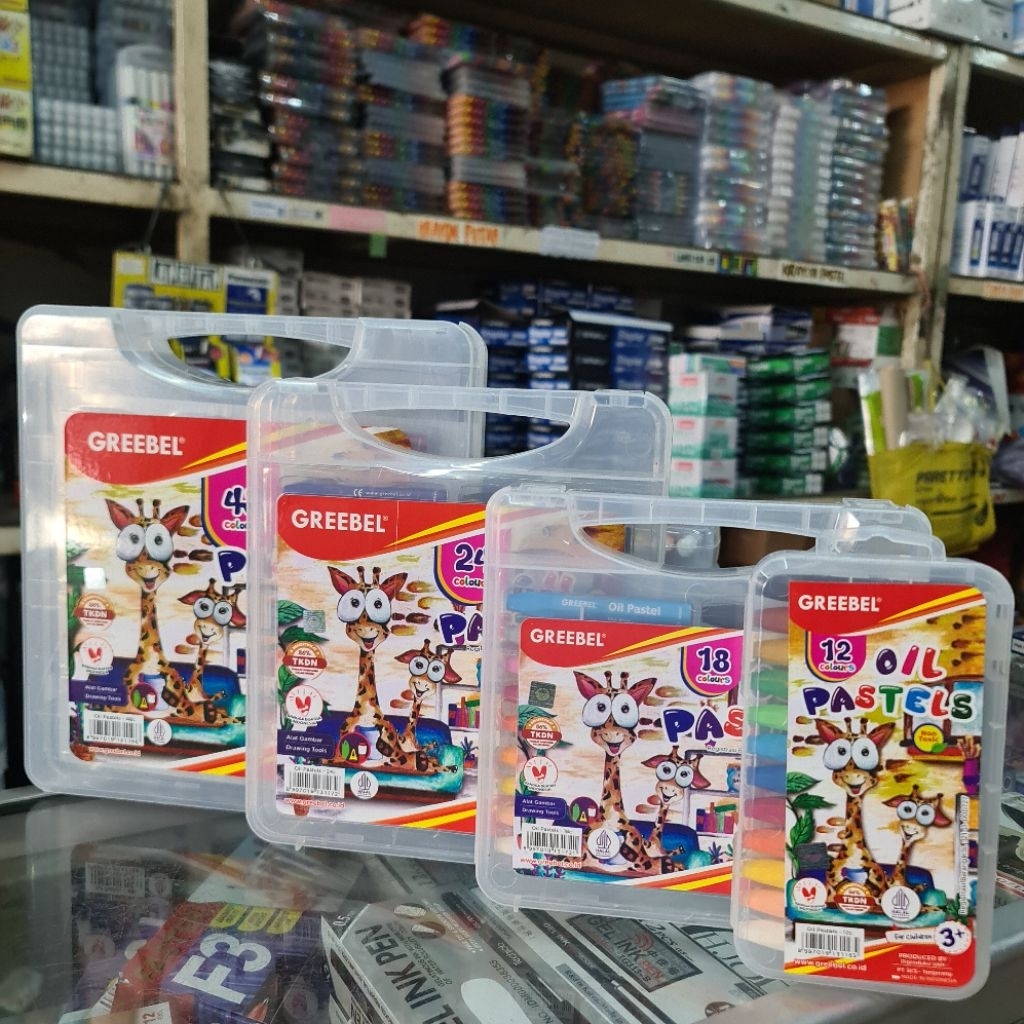 GREEBEL ~ OIL PASTELS KRAYON ISI 12 18 24 48