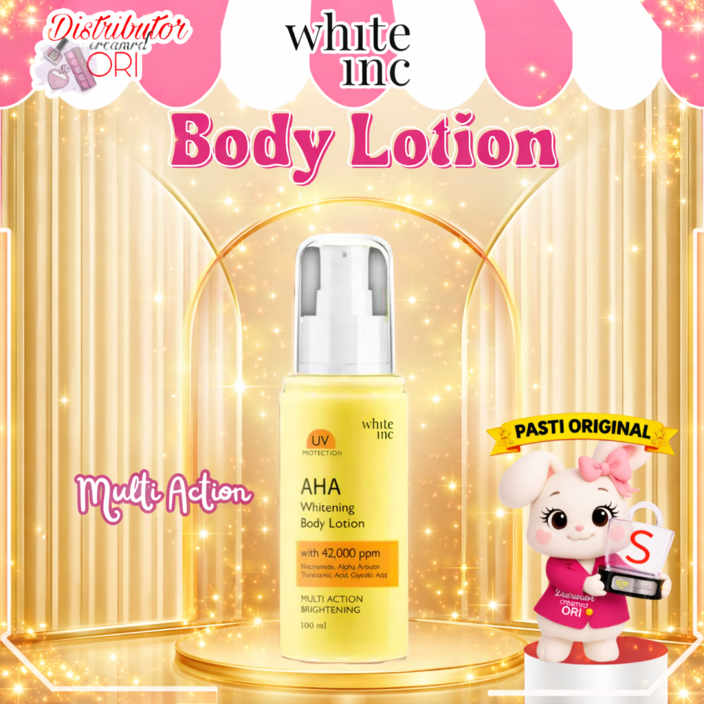 [100ml] WHITE INC Whiteinc AHA Body Lotion to Whitening & Moisturising | Hand Body Lotion Pencerah M