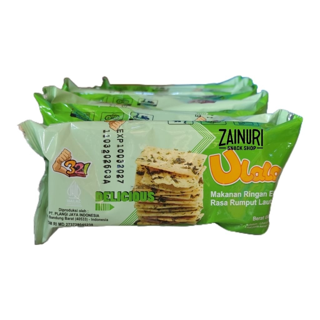 Ulala Makanan Ringan Rasa Rumput Laut 1 Renteng isi 10 pcs x 20gr - Snack Ekstrudat Murah