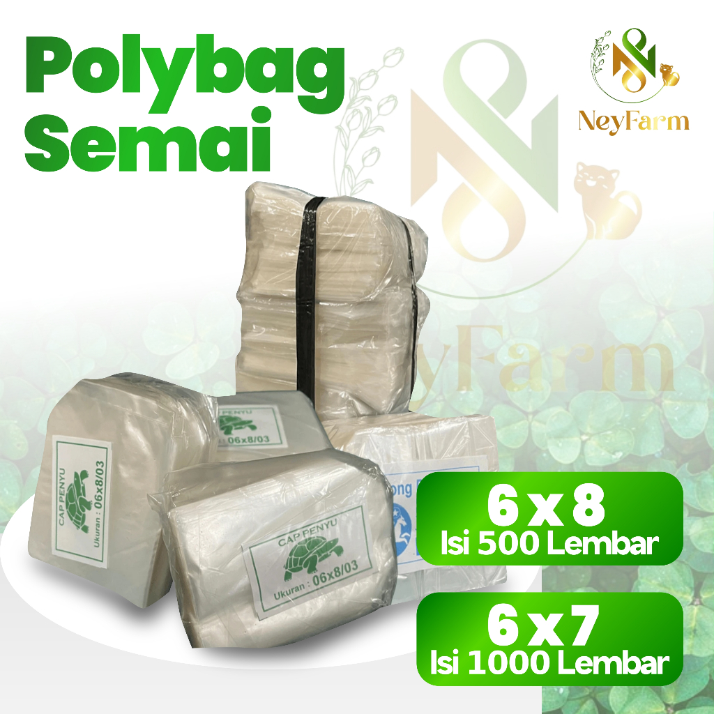 Plastik Polybag Polibag Polibeg Semai Bibit Benih Polibag Kecil PP 6x7 6x8 Isi 1000 Lembar