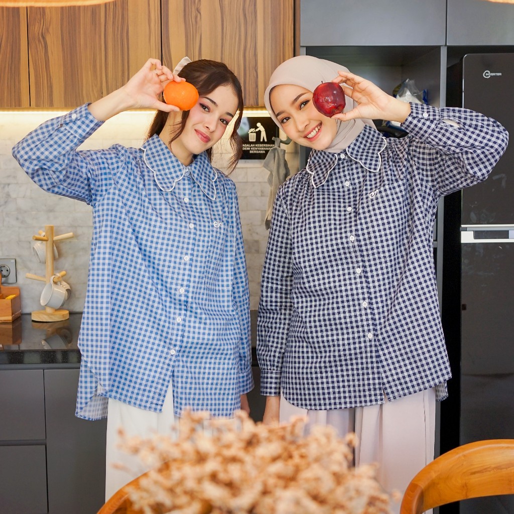 Ederra Kalola Top / Atasan Wanita / Kemeja Motif