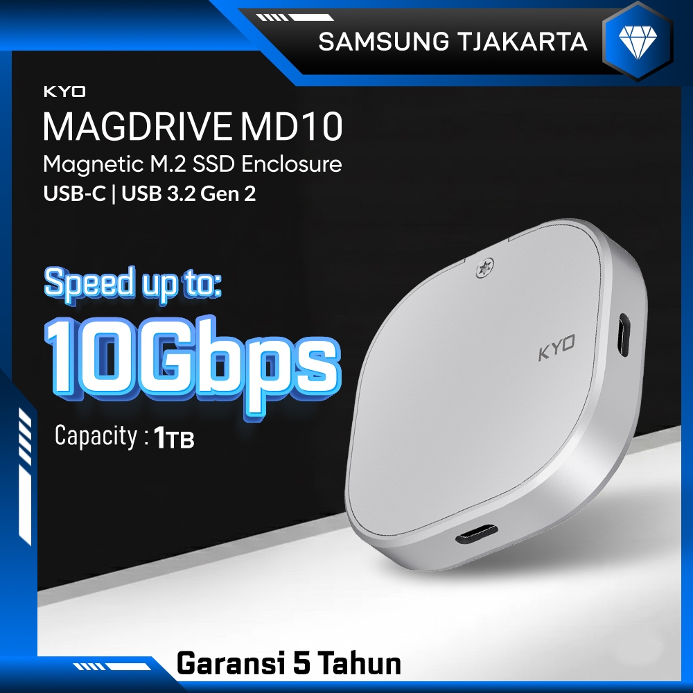 Portable SSD KYO MAGDRIVE MD10 1TB MAGNECTIC M.2 SSD 2230 USB 3.2 Gen 2x1 10Gbps Magsafe Magnet Port
